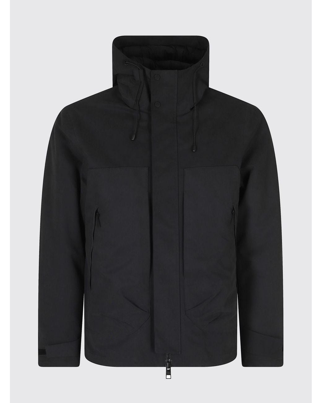 People Of Shibuya Black Short Utility Parka With Hood And Thermal Resistance for men
