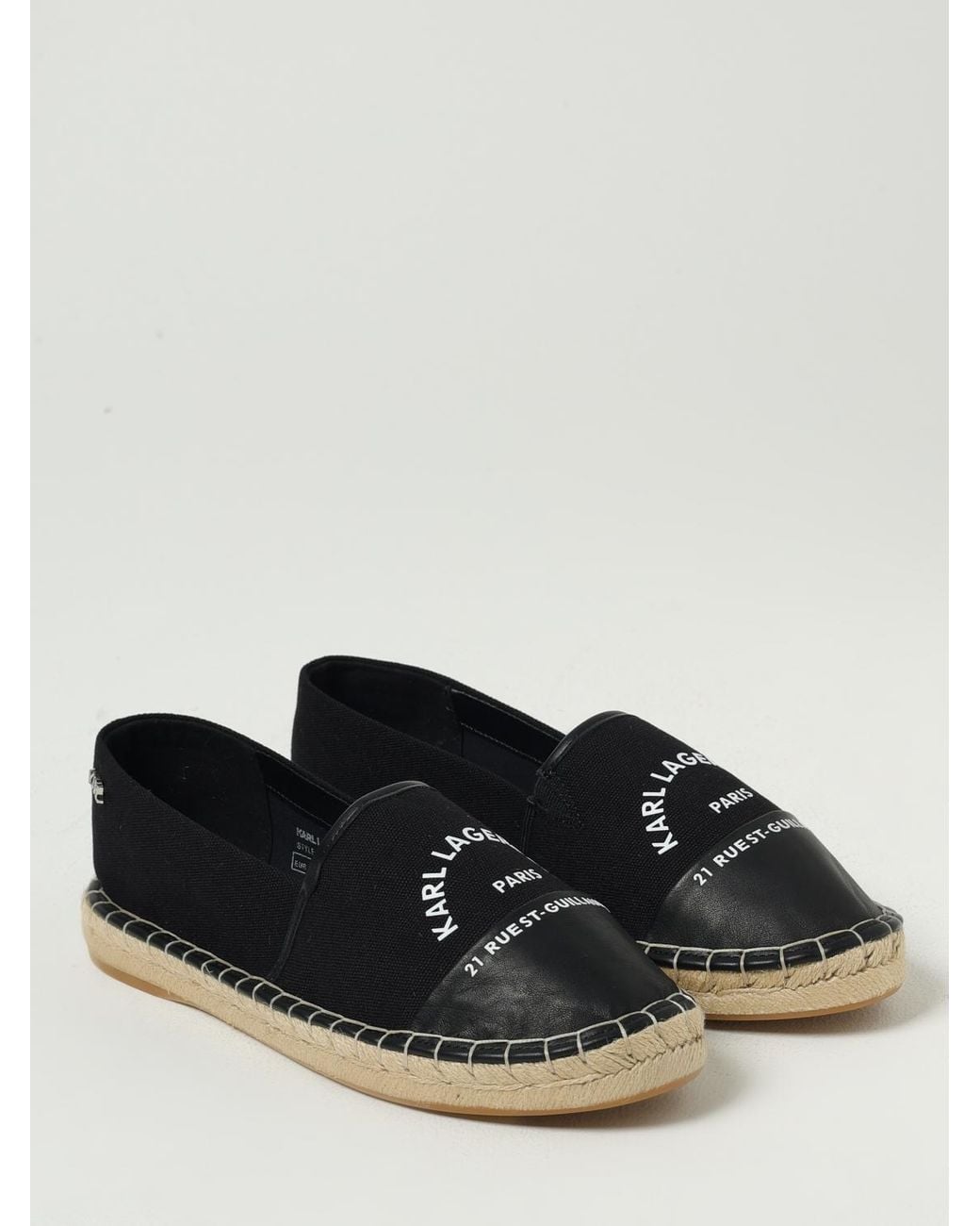 Karl Lagerfeld Black Canvas Espadrilles