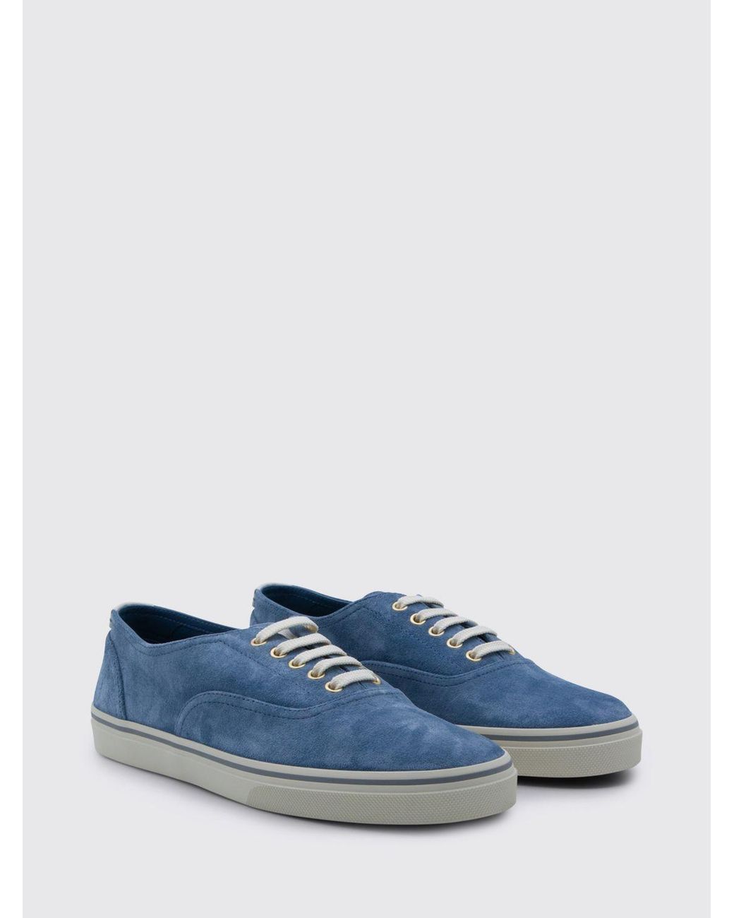 Brunello Cucinelli Blue Suede Sneakers for men