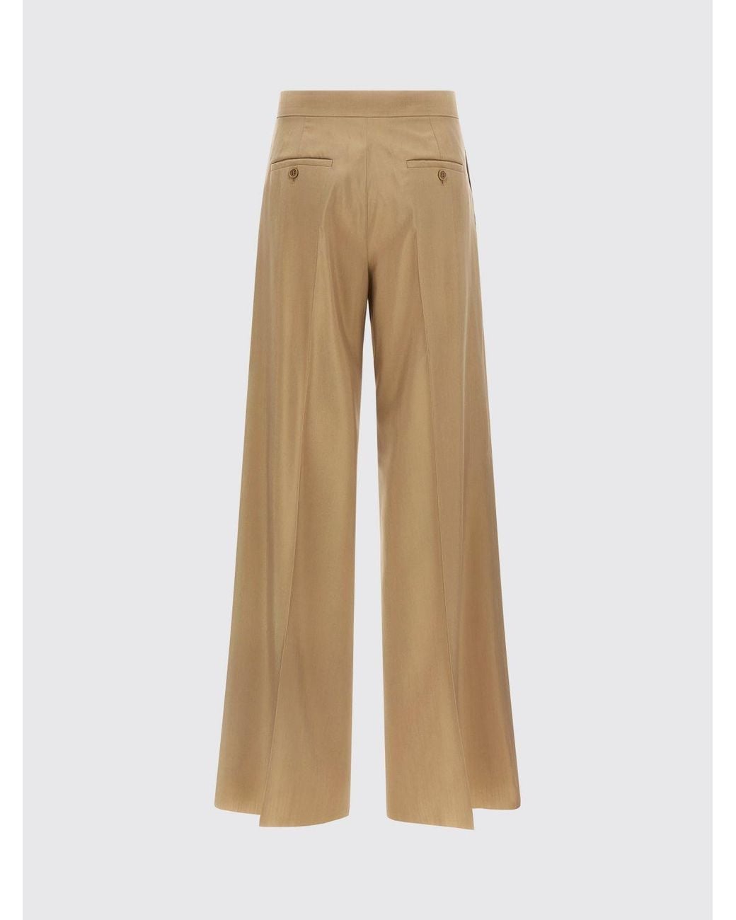 Max Mara Natural Wide-Leg Virgin Wool And Silk Trousers