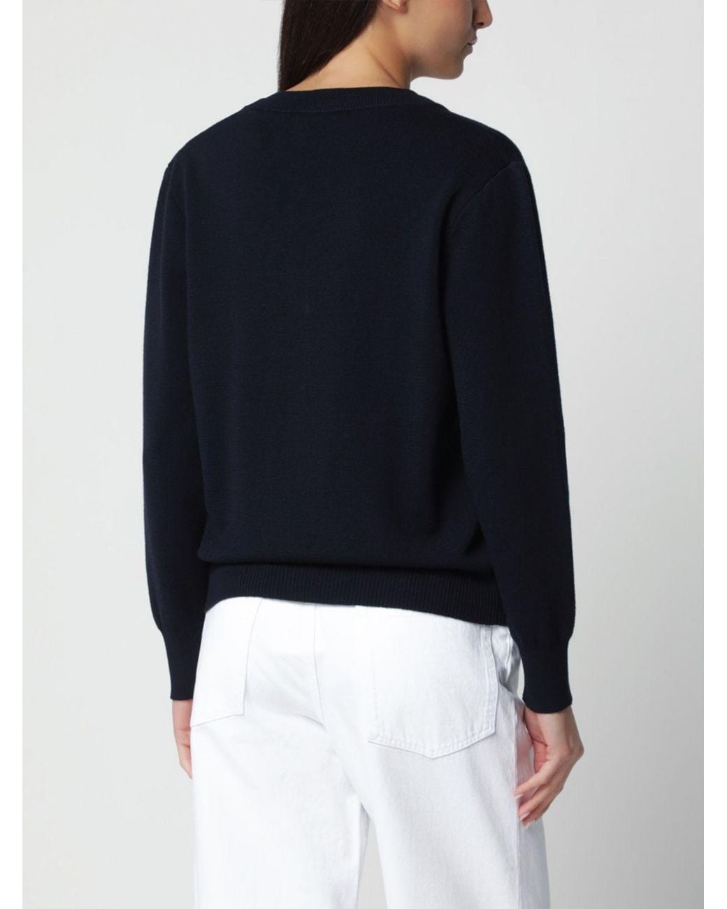 Rohe Black V-Neck Pure Merino Wool Jumper