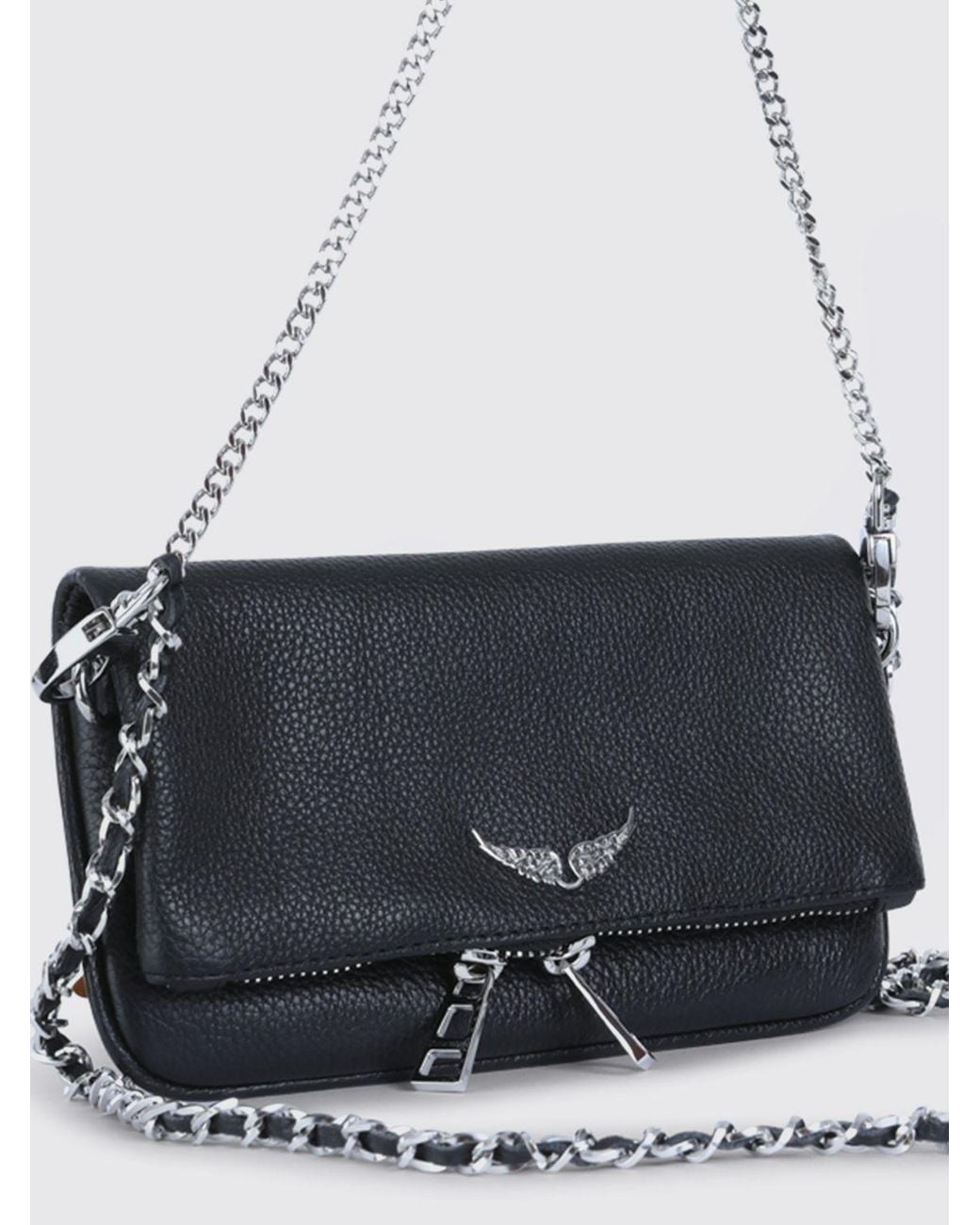 Zadig & Voltaire White Zadig &Amp Voltaire Rock Nano Grained Leather Pouch By