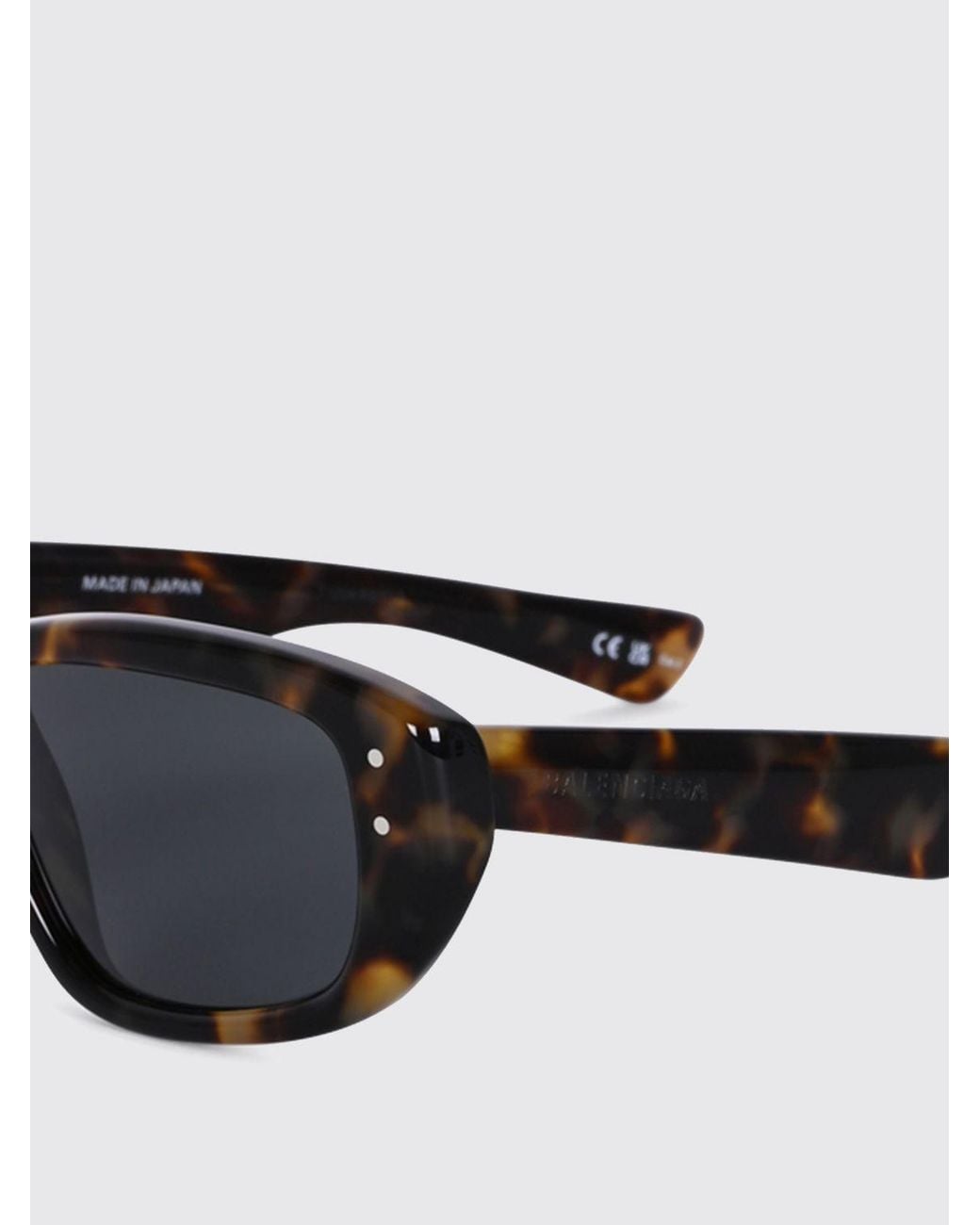 Balenciaga White Aviator Acetate Sunglasses With Contrast Monogram