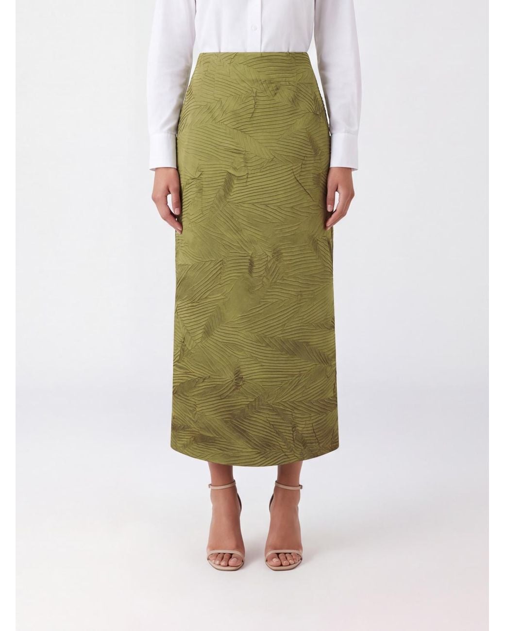 Ulla Johnson Green Inez Satin Skirt