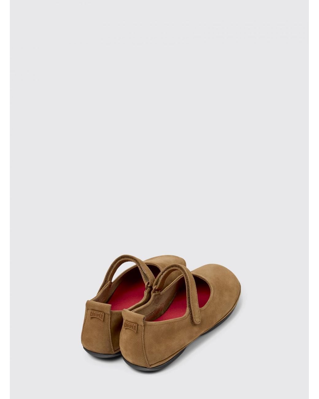 Camper White Right Nina Suede Ballerina Flats