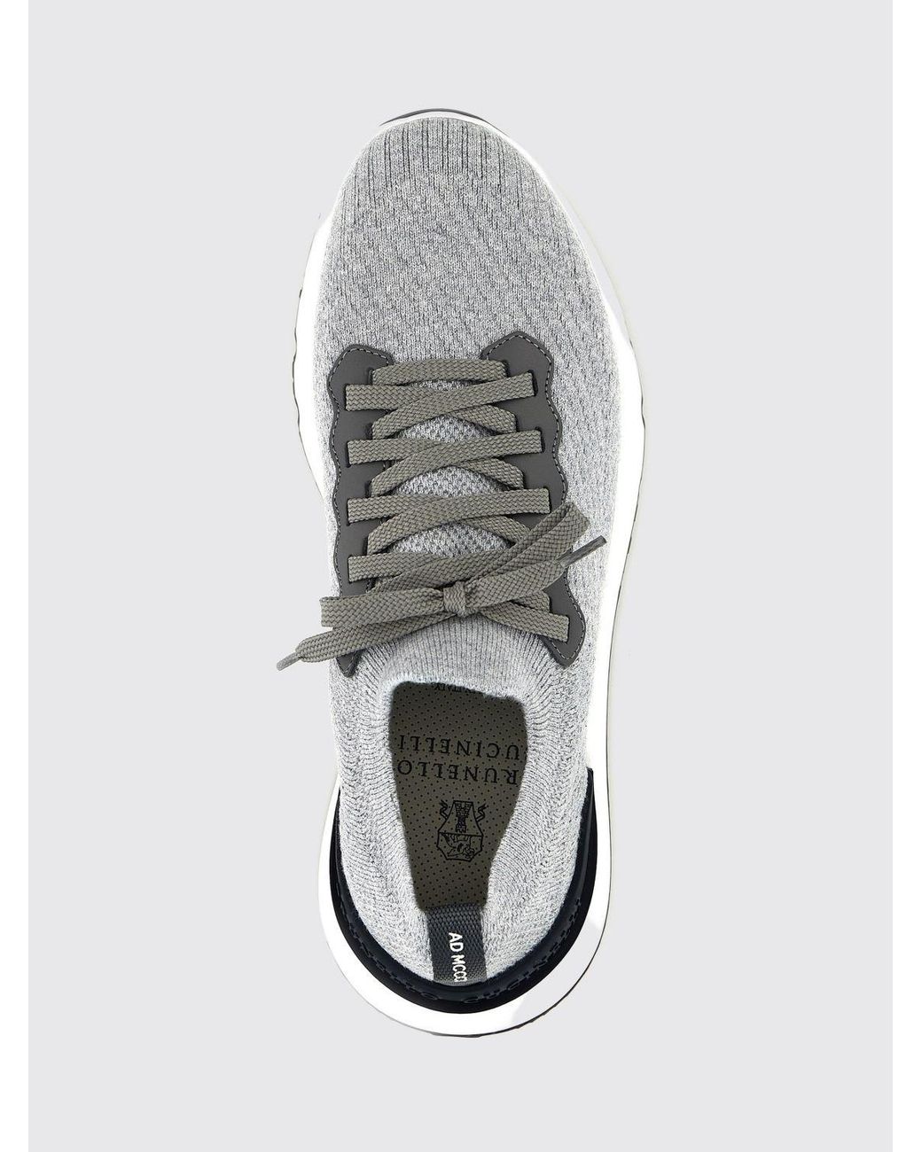 Brunello Cucinelli Strick-Low-Top-Sneaker Aus Baumwollmischung Mit Elastischem Knöchel in White für Herren