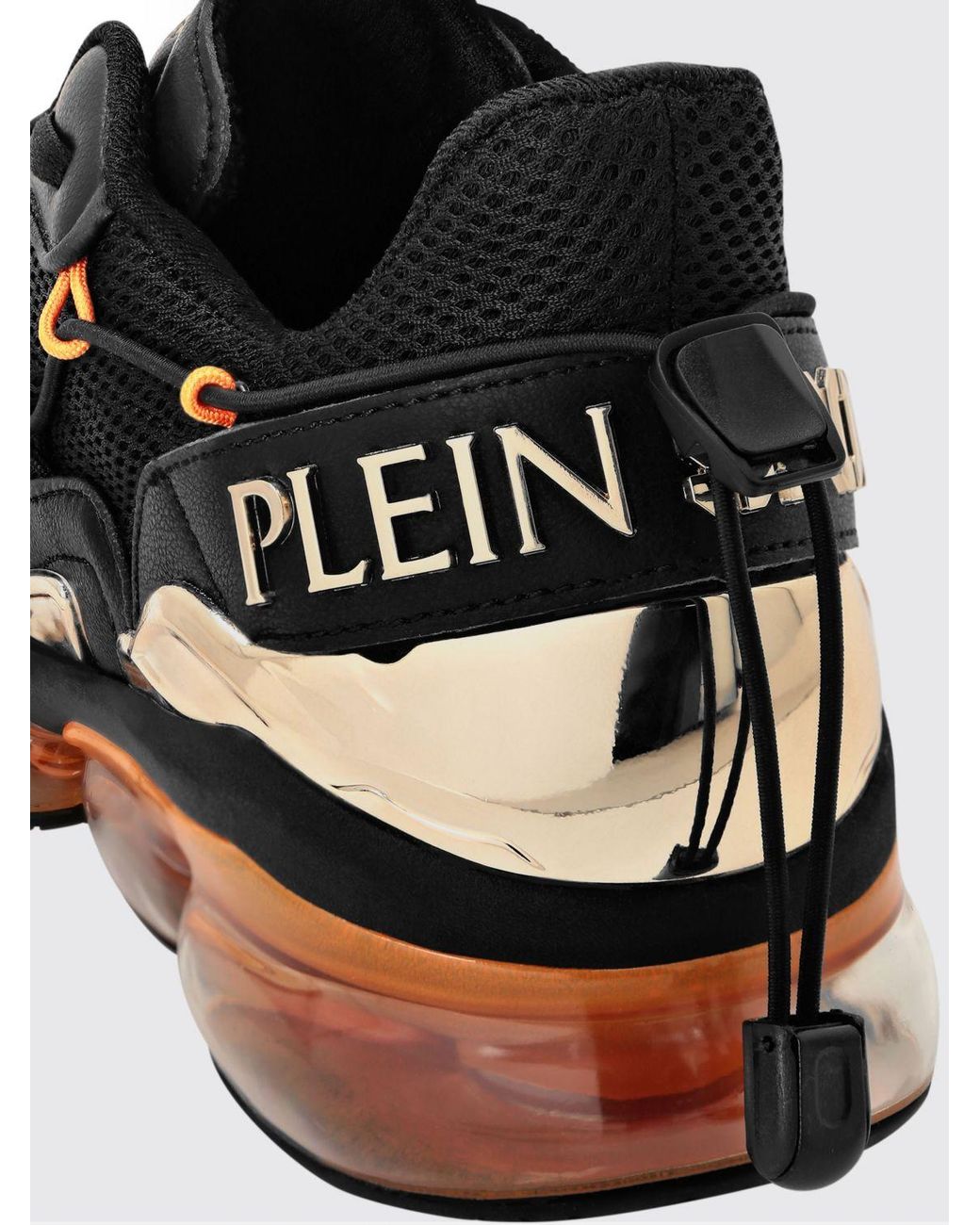 Philipp Plein Black Mesh And Leather Sneakers for men