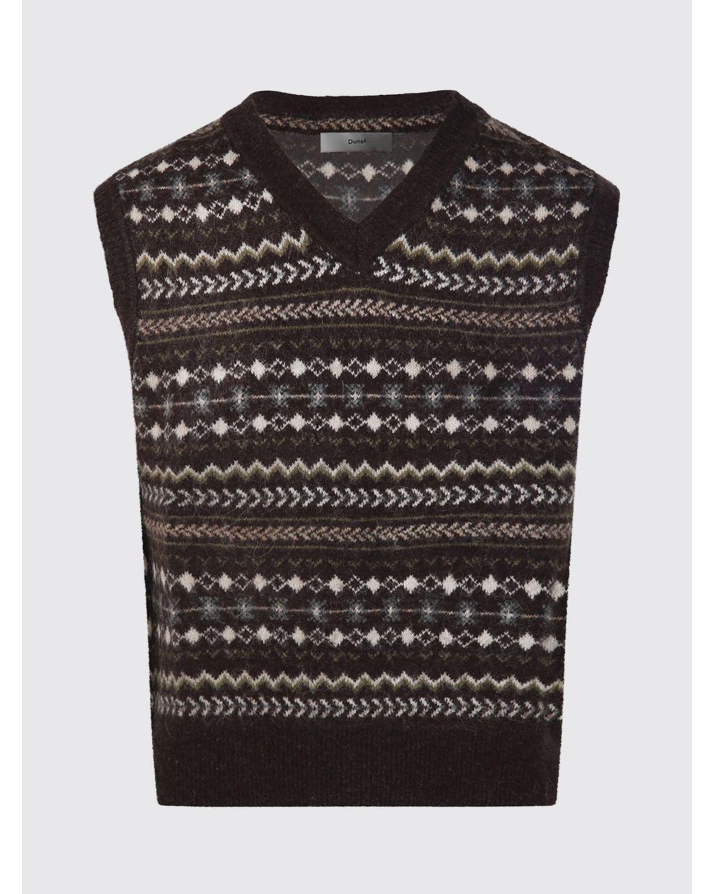 DUNST Black Jacquard Knit Waistcoat