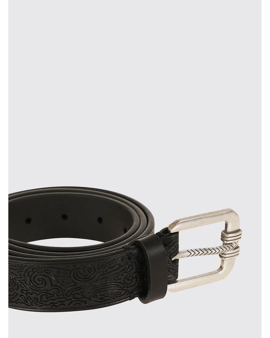Cinturón Reversible De Piel De Ternera Grabada Con Motivo Paisley Etro de hombre de color Black