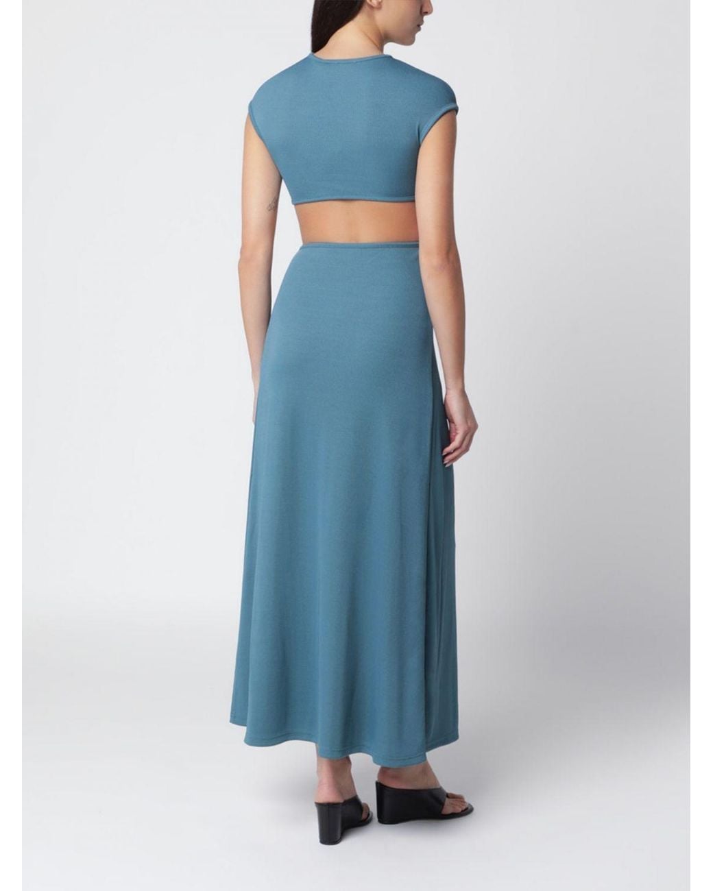 Christopher Esber Blue Sleeveless A-Line Midi Dress