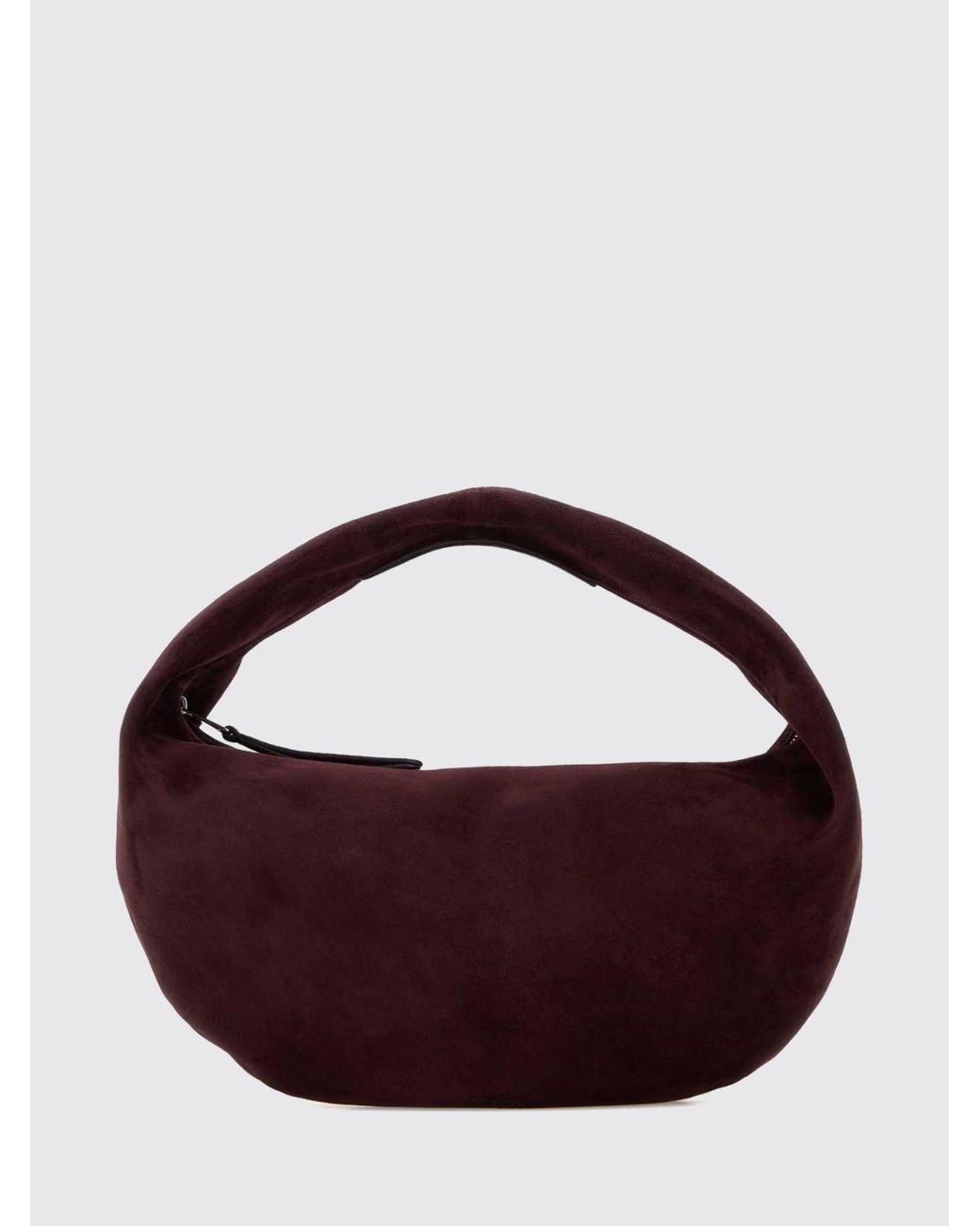 Khaite Purple Olivia Suede Handbag With A Rounded Hobo Shape
