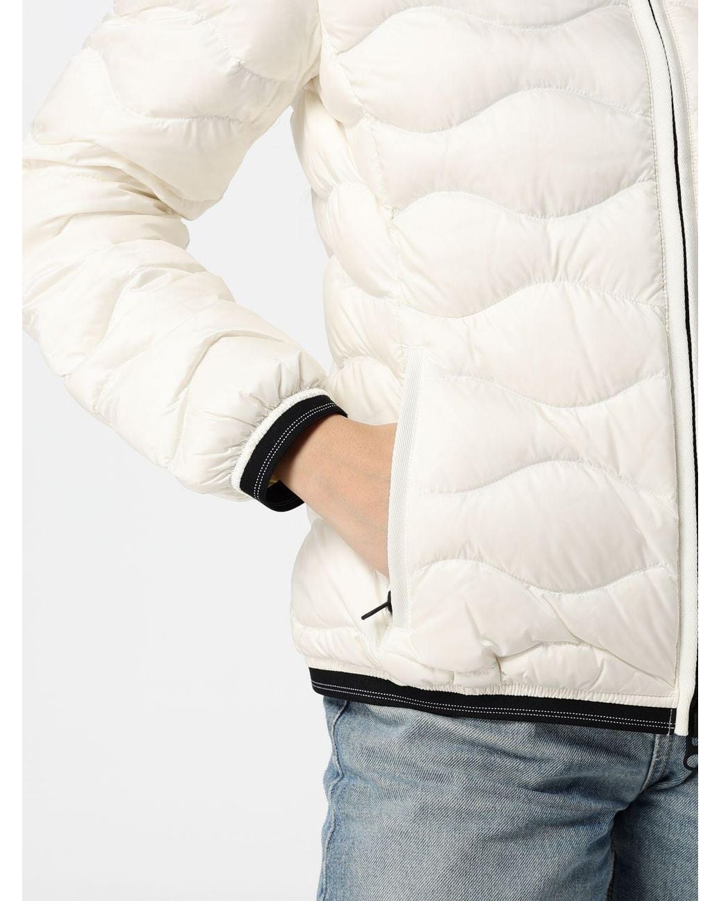 Blauer Natural Camelia Slim Fit Short Down Jacket With Shearling Hood