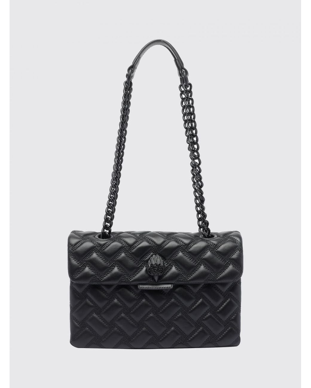 Kurt Geiger White Matelassé Calfskin Kensington Shoulder Bag