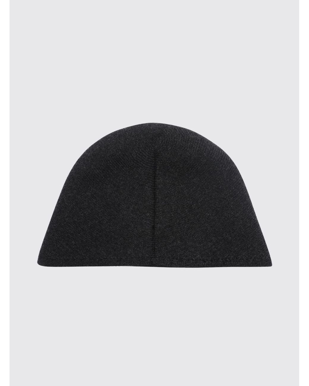Uma Wang Black Minimalist Pure Cashmere Beanie Hat With A Refined Finish