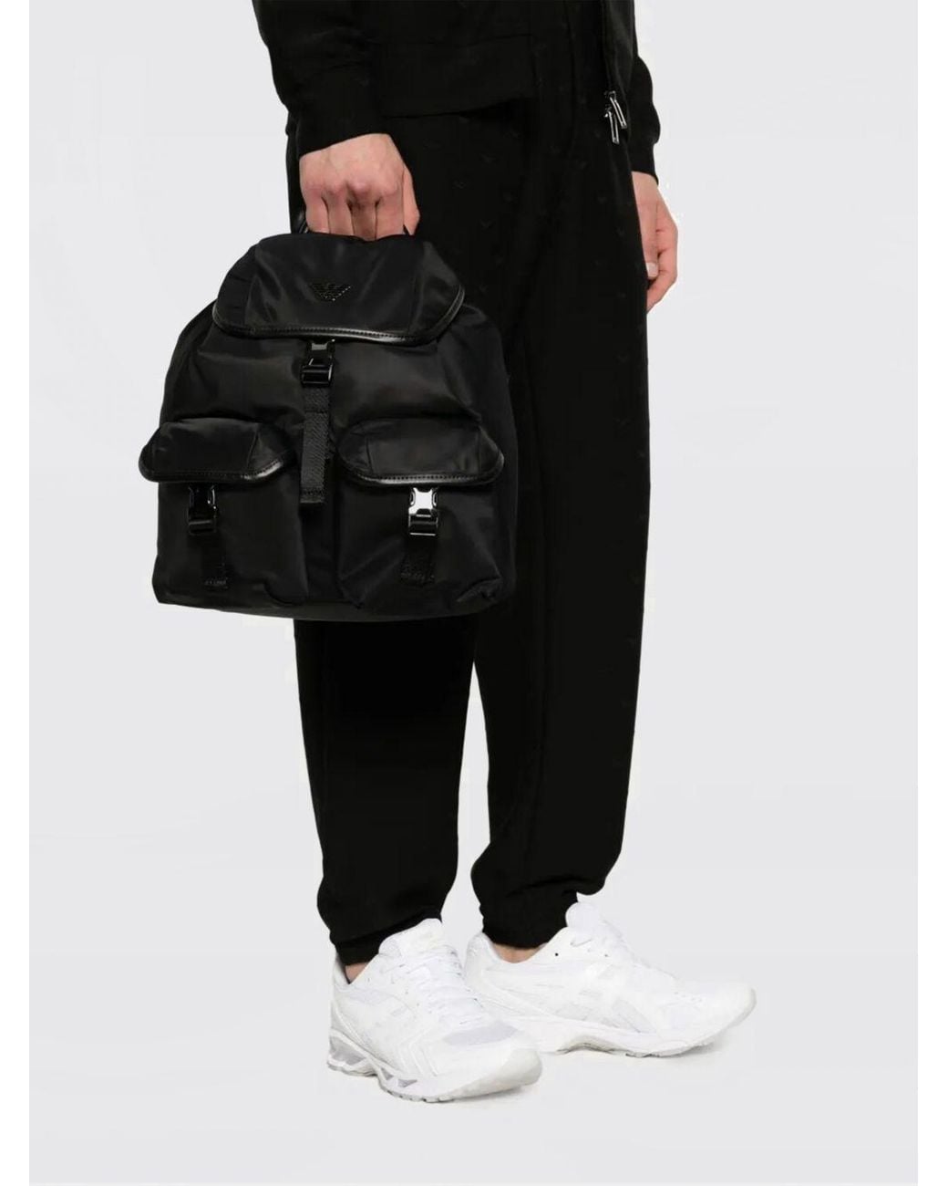 Emporio Armani Black Backpack for men