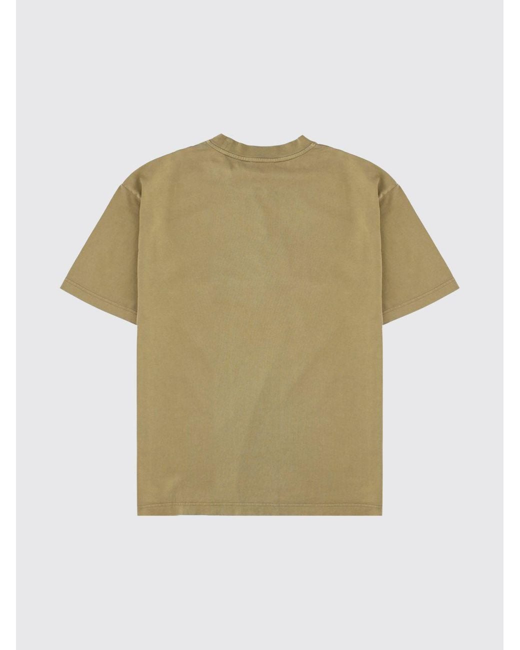 Drole de Monsieur Natural Cotton Crewneck T-Shirt With A Contrasting Front Logo Print for men