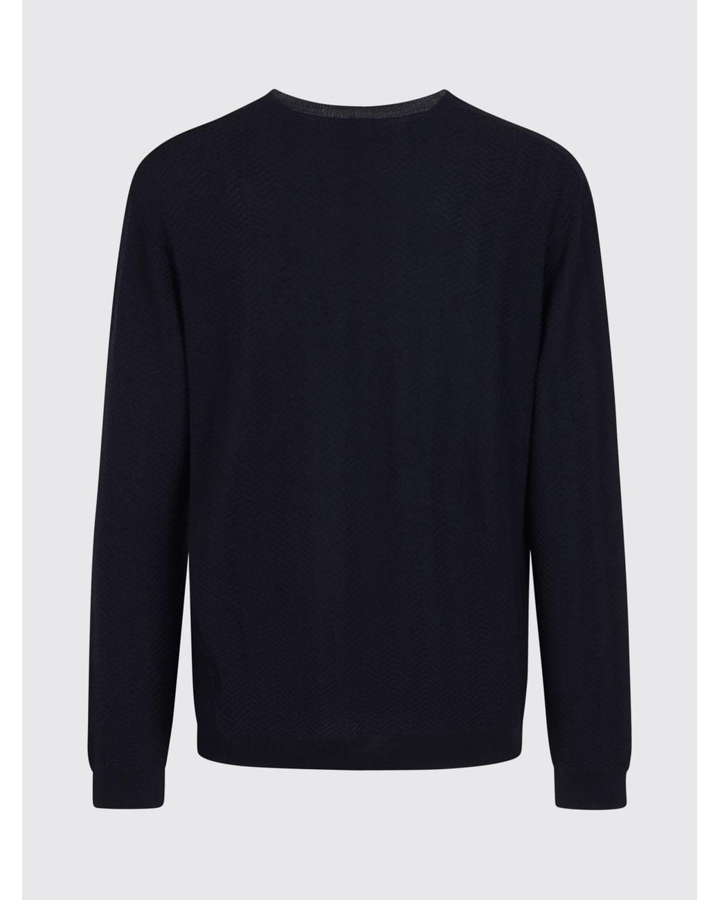 Giorgio Armani Blue Cotton And Silk Crewneck Sweater for men