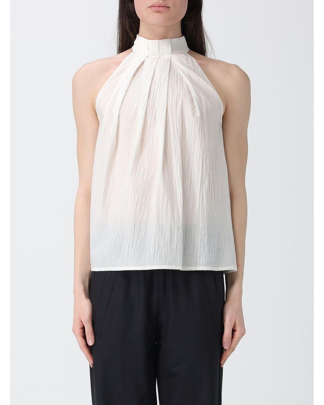 Tela White Inca Halter Neck Sleeveless Top