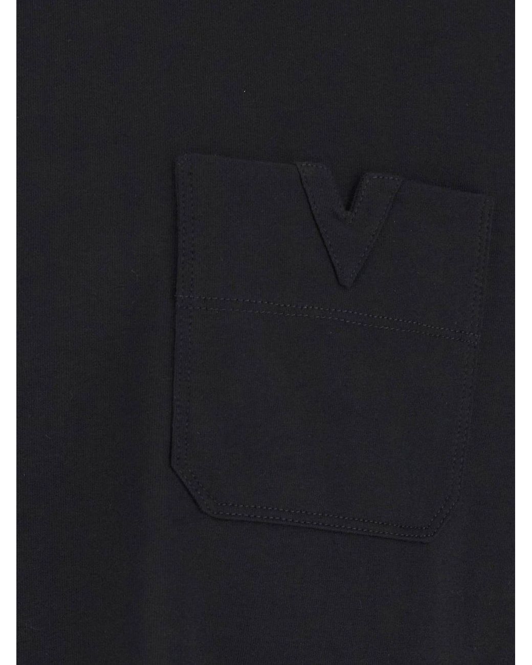Valentino Black Vlogo Signature Cotton-Blend T-Shirt With Patch Pocket for men