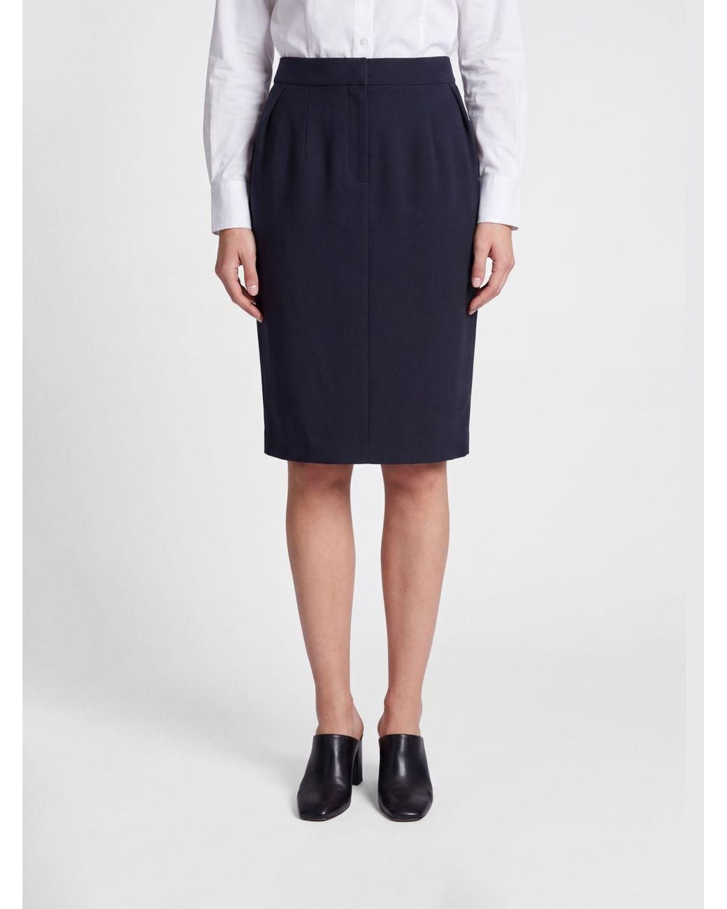 Magda Butrym Blue High-Waisted Cotton Slim-Fit Mini Pencil Skirt