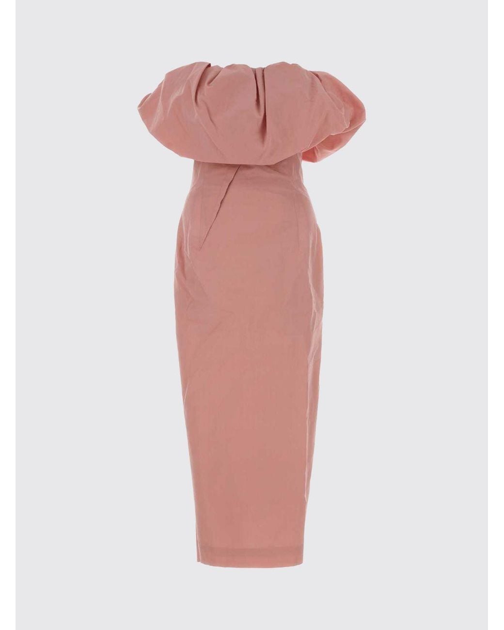 Magda Butrym Pink Cotton And Silk Off-The-Shoulder Midi Sheath Dress