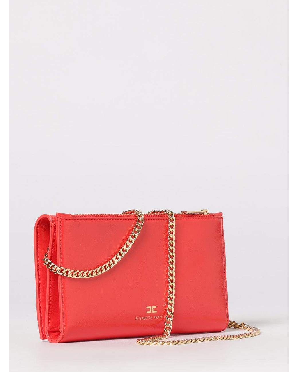 Elisabetta Franchi Red Faux Leather Wallet Bag