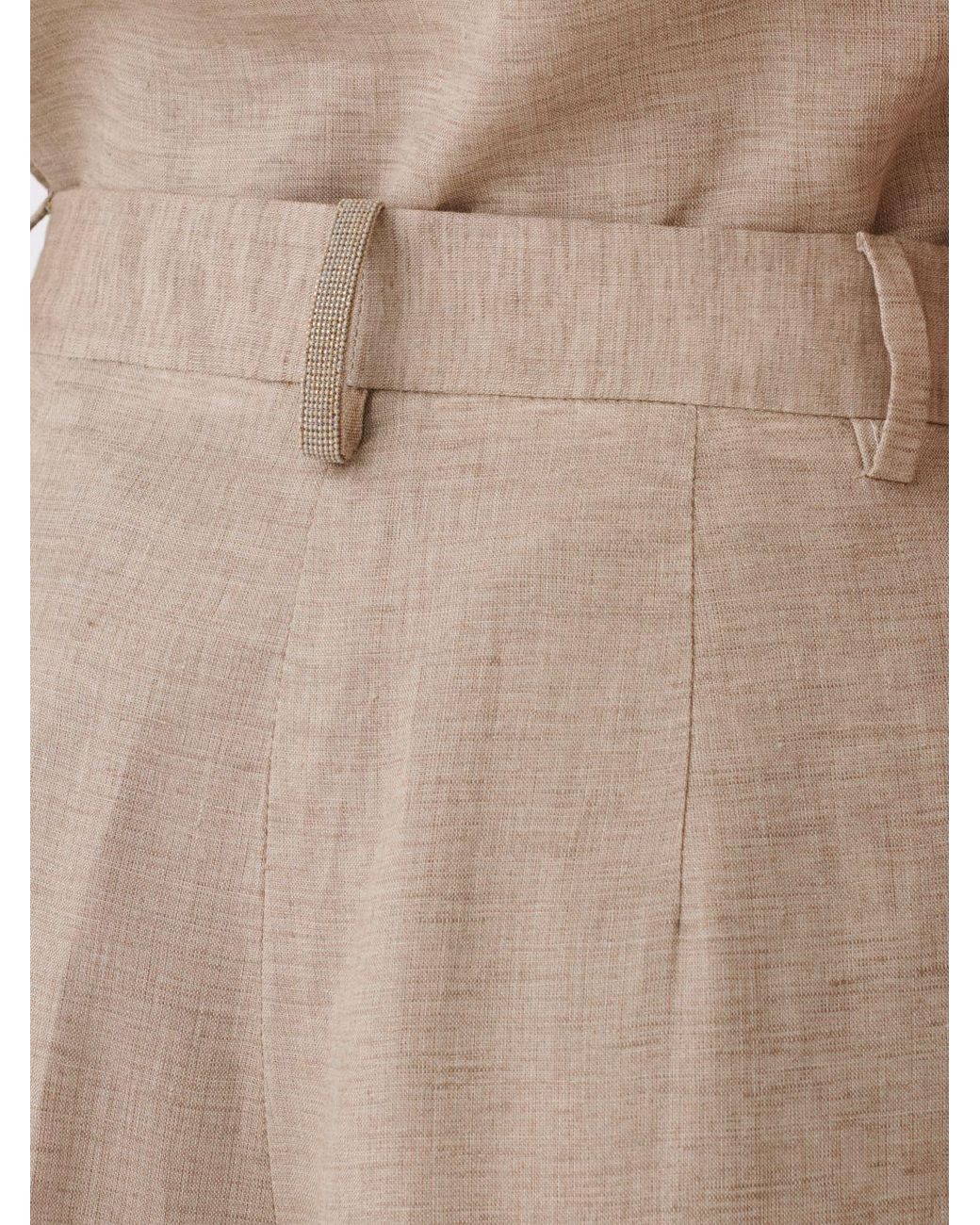 Fabiana Filippi Natural Wide Leg Linen Trousers