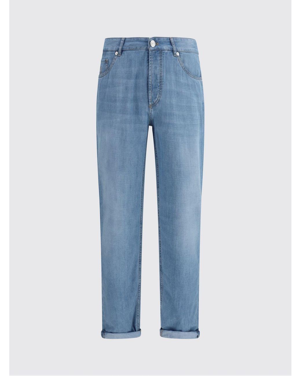 Brunello Cucinelli Blue Straight Jeans for men