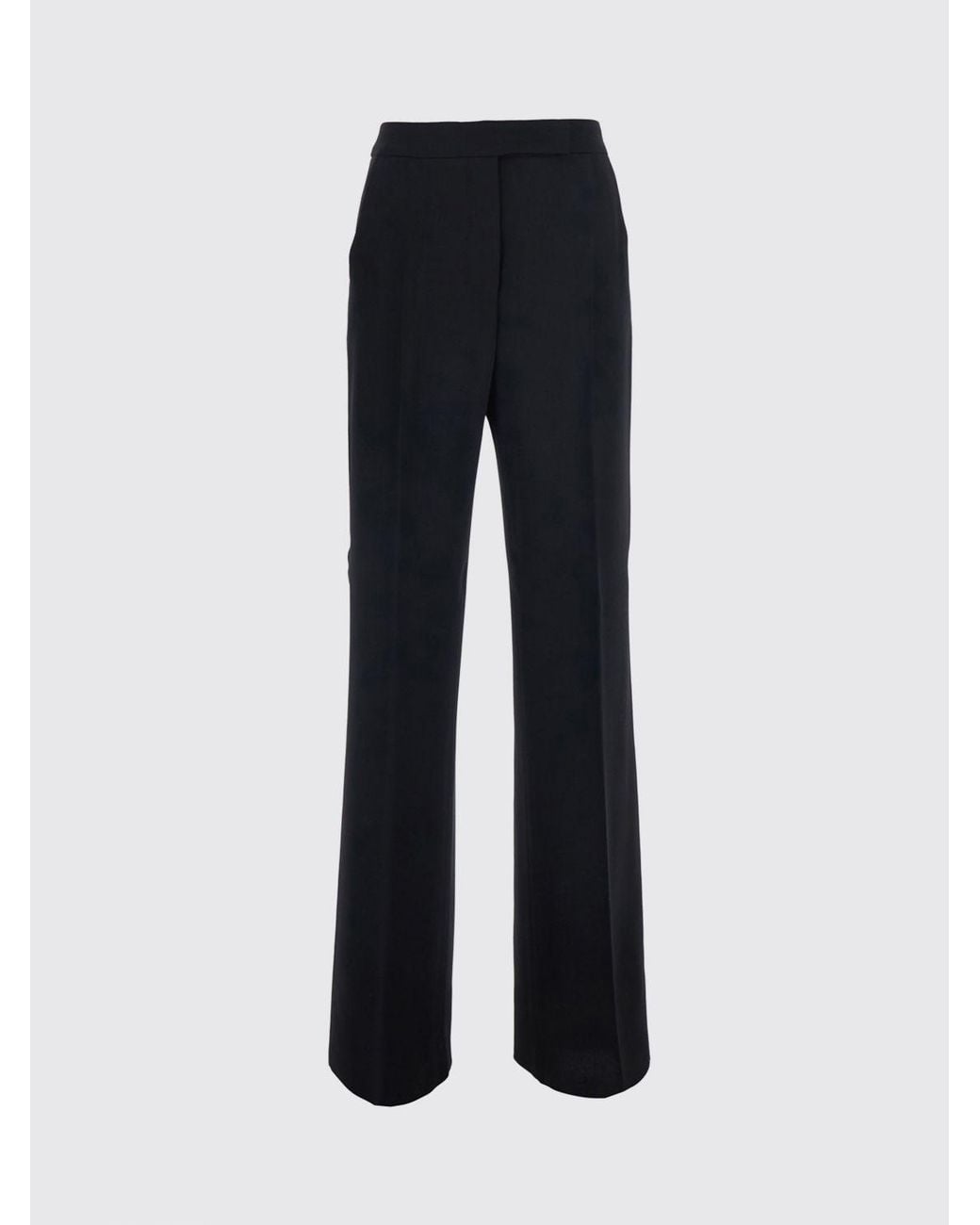 Max Mara Blue High-Waisted Straight-Leg Trousers