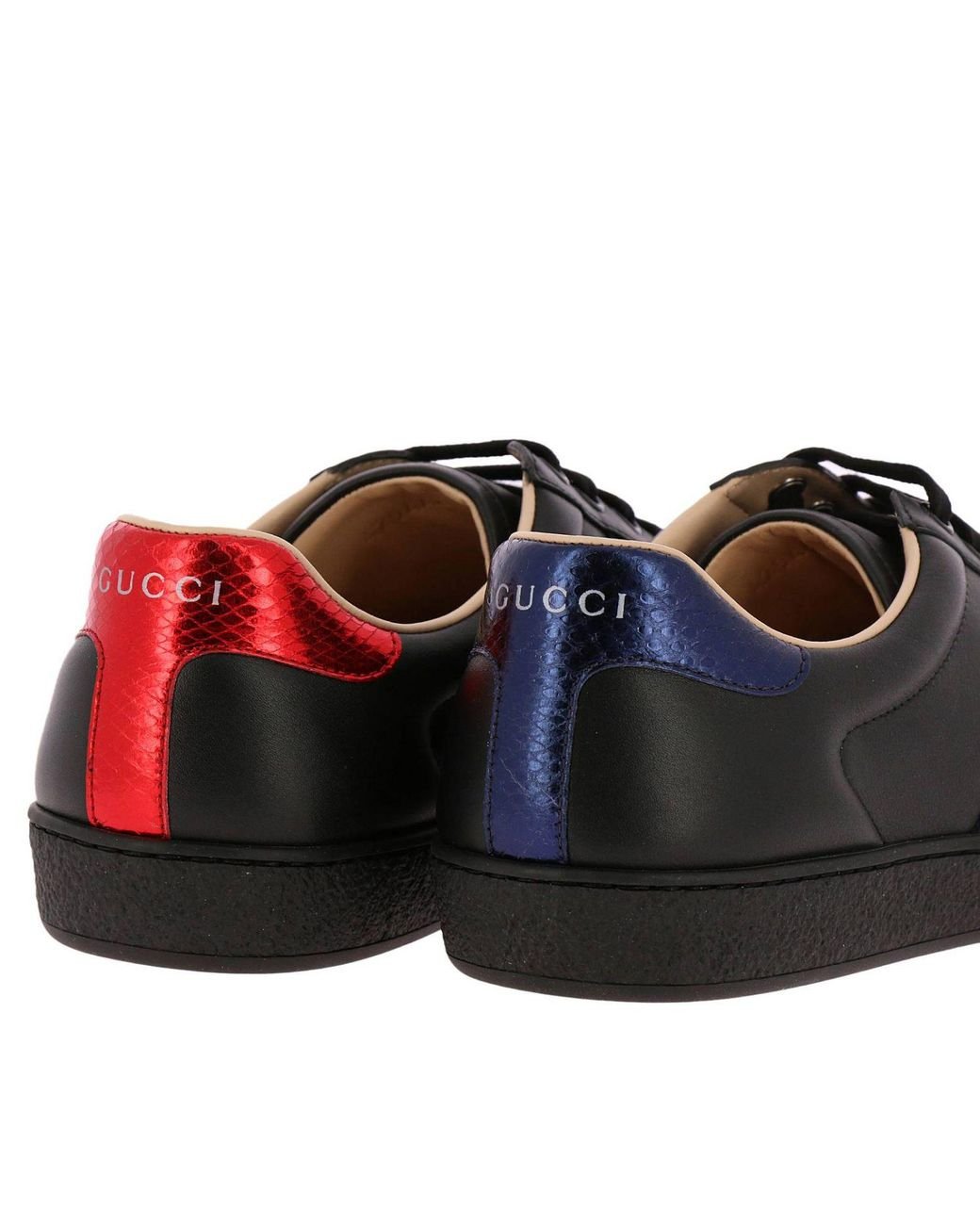 Gucci Leather Ace Bee Sneakers in Black for Men | Lyst