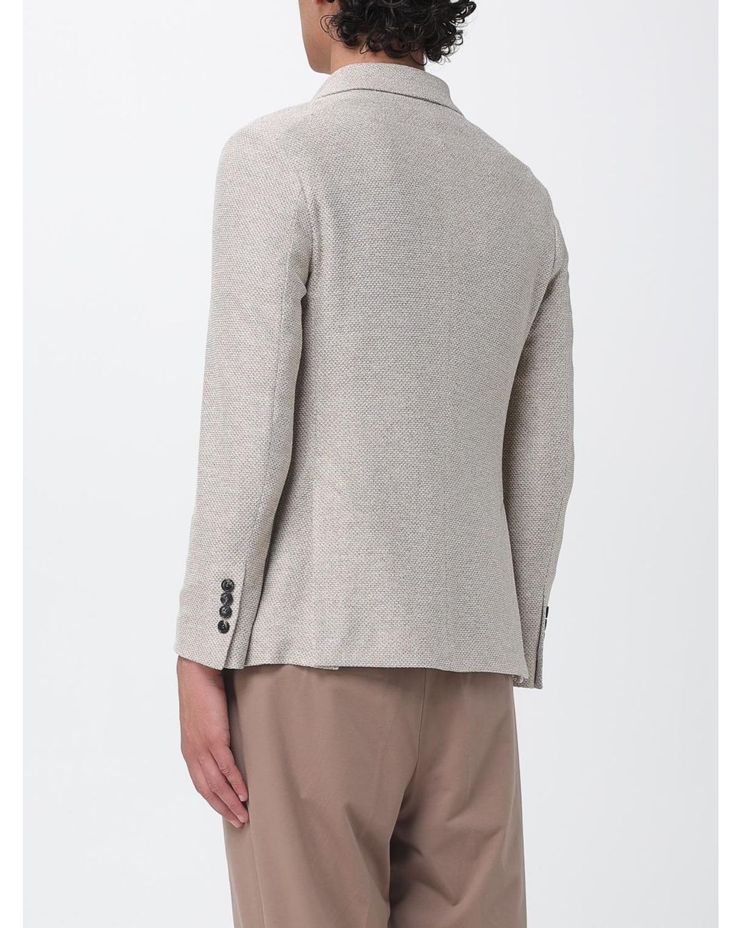 Circolo 1901 Gray Double Breasted Linen And Cotton Blazer for men