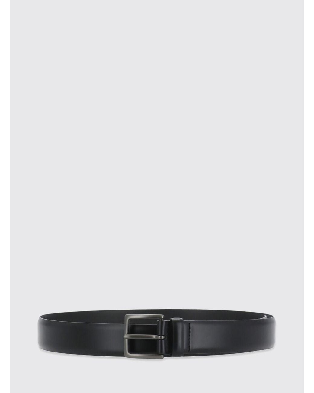 Orciani White Classic Leather Belt With An Adjustable Metal Pin Buckle Closure for men