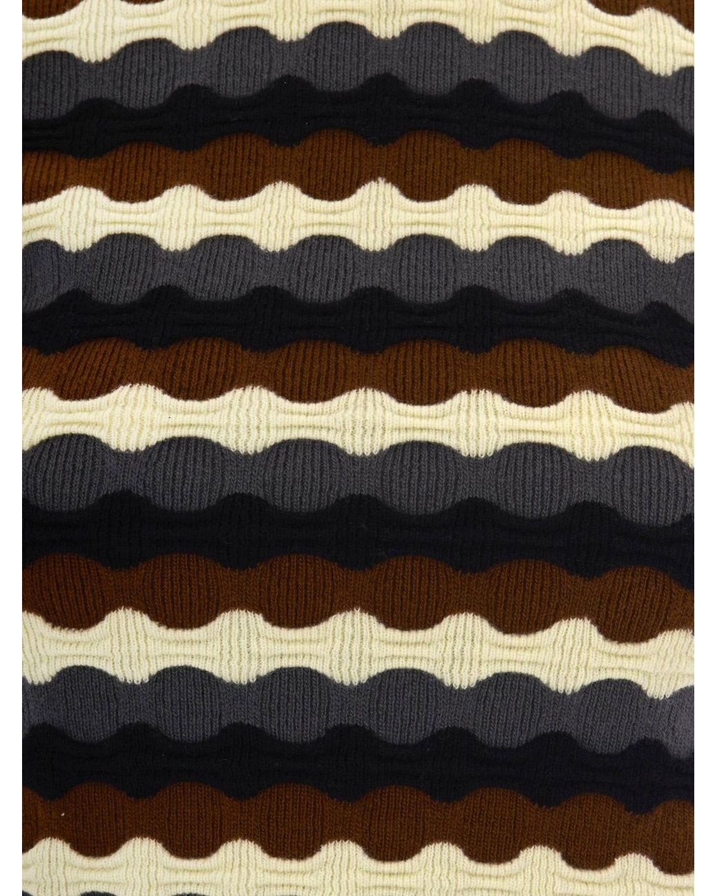 Marni Black Slim Fit Striped Virgin Wool Sweater