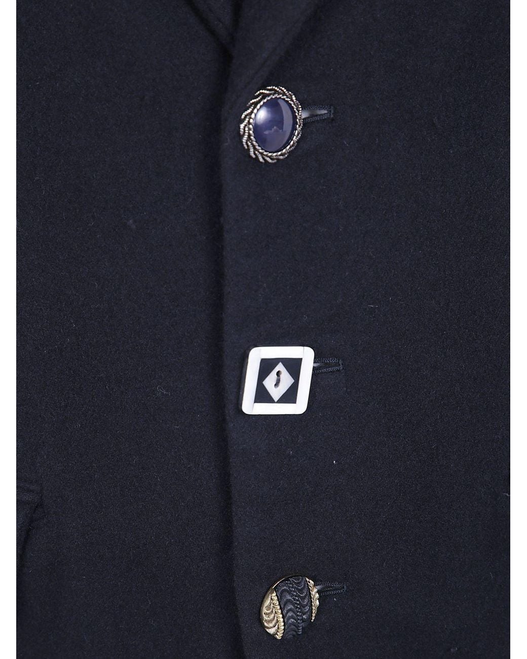 Junya Watanabe Blue Single-Breasted Wool Blend Blazer With Metal Logo for men
