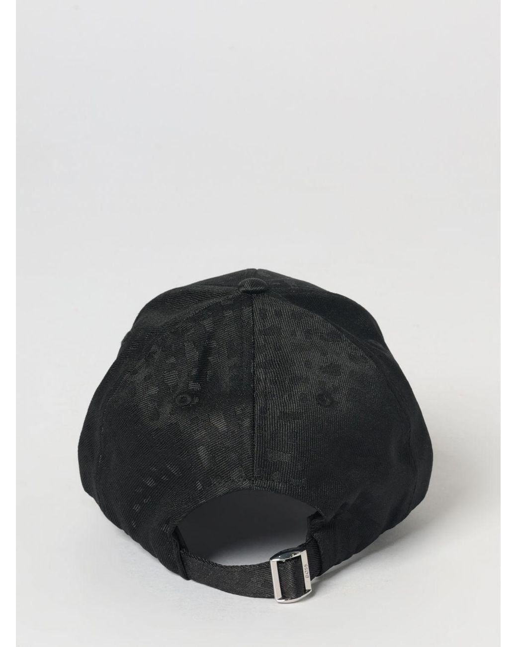 Boss Black Polyester Baseball Cap With All-Over Jacquard Logo