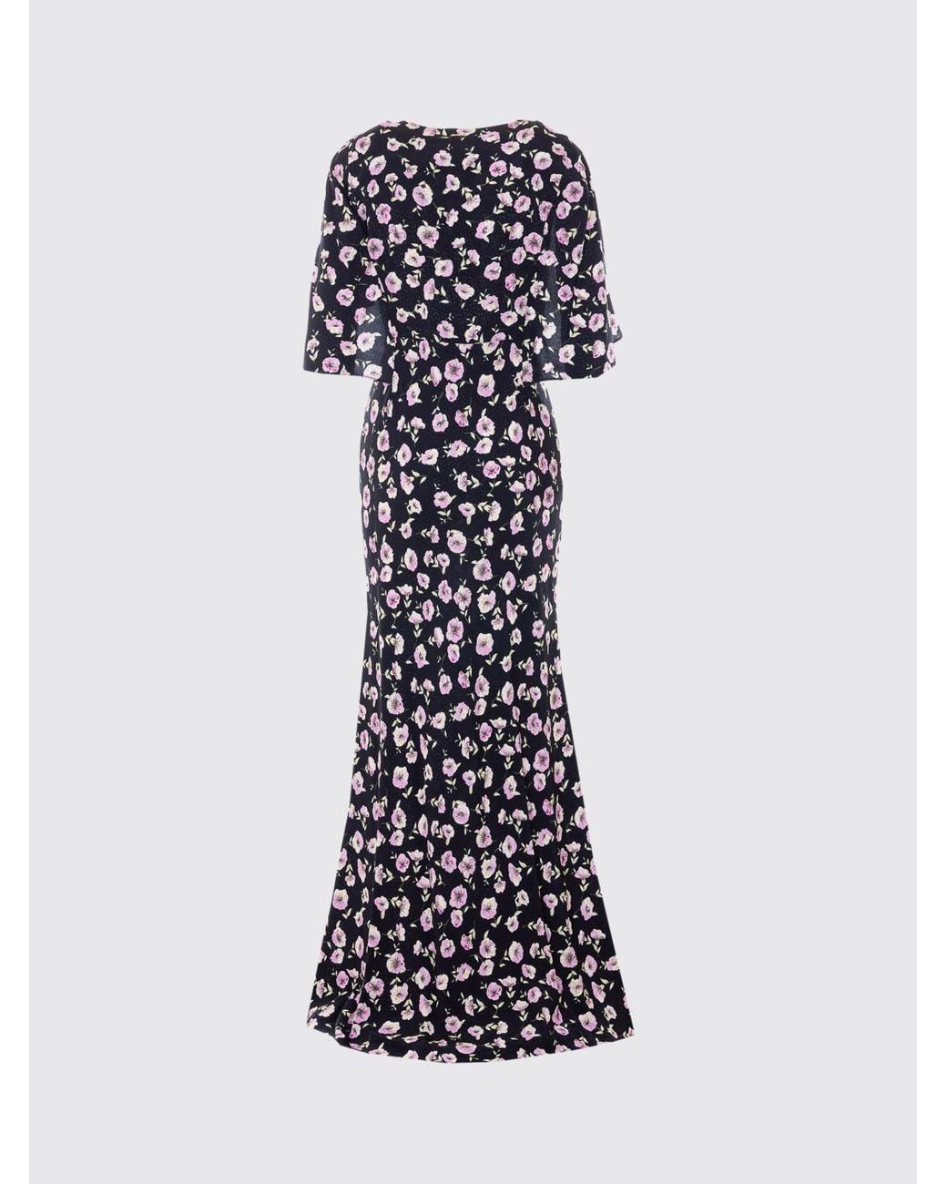 Twinset White Long Viscose Dress With Floral Print