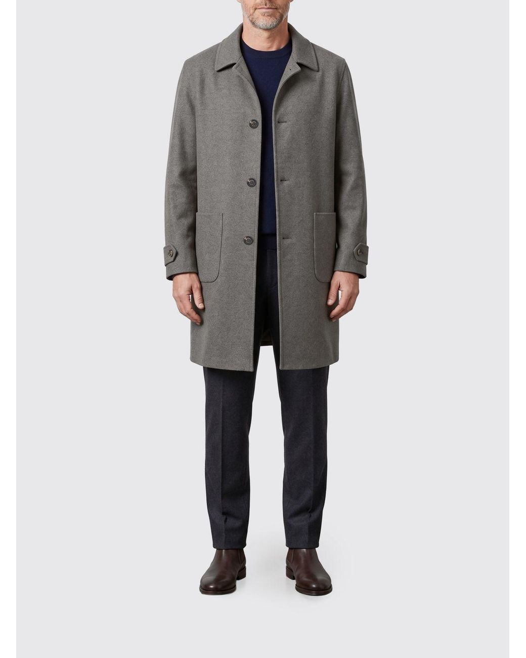 Eleventy Gray Single-Breasted Short Coat for men