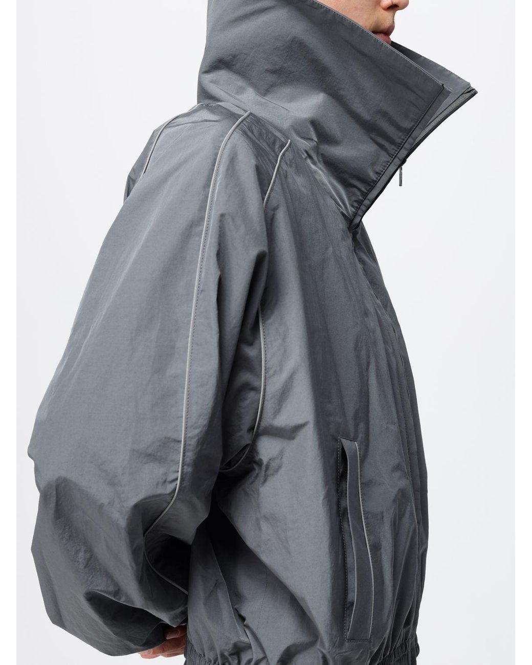 Balenciaga Gray Oversized Bomber Jacket