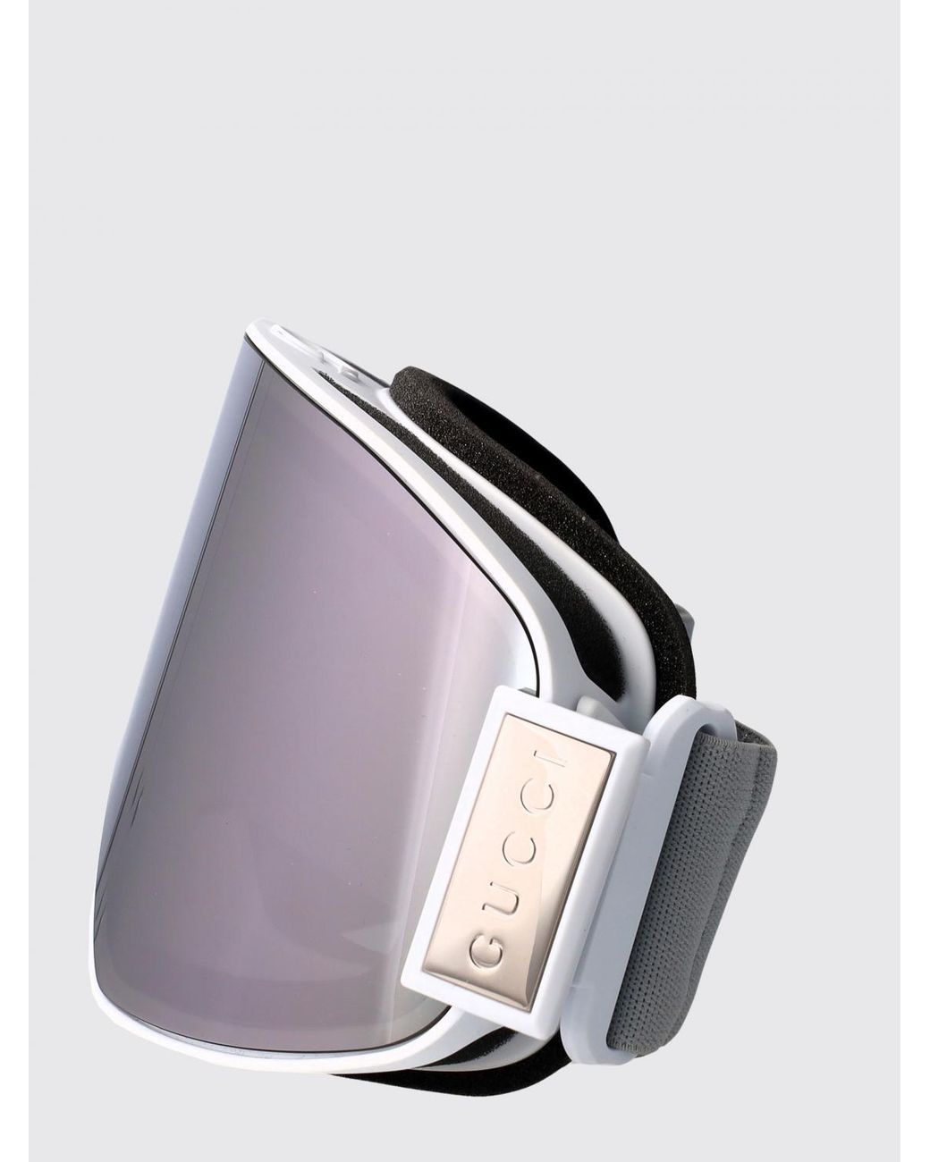 Gucci Gray Acetate Ski Goggles With Engraved Logo And Adjustable Strap for men