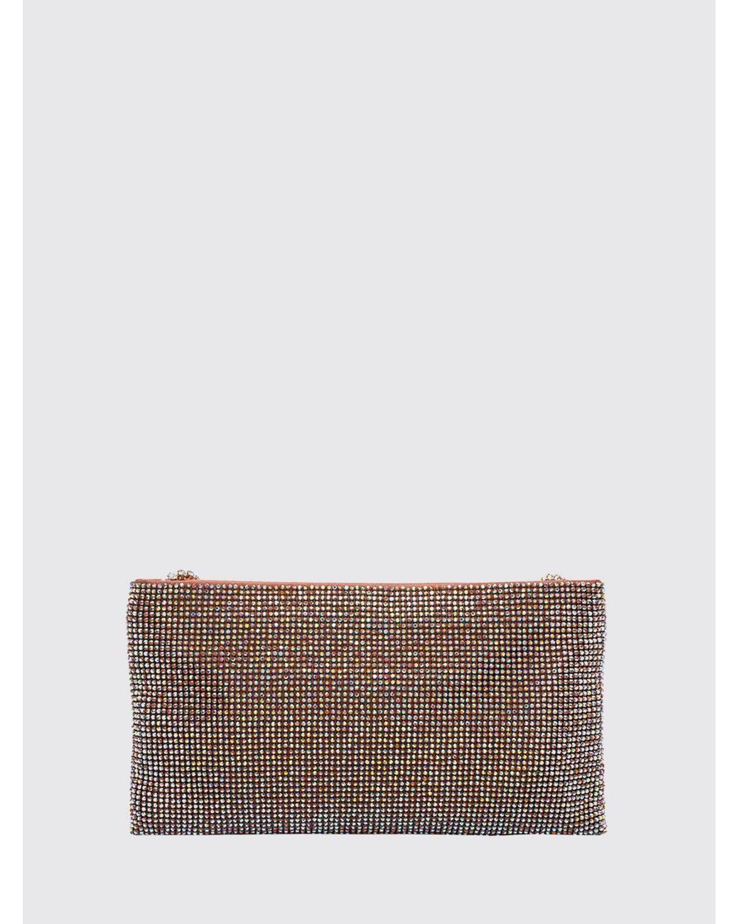 Benedetta Bruzziches Gray Your Best Friend Mini Bag With Rhinestones And Jewel Strap