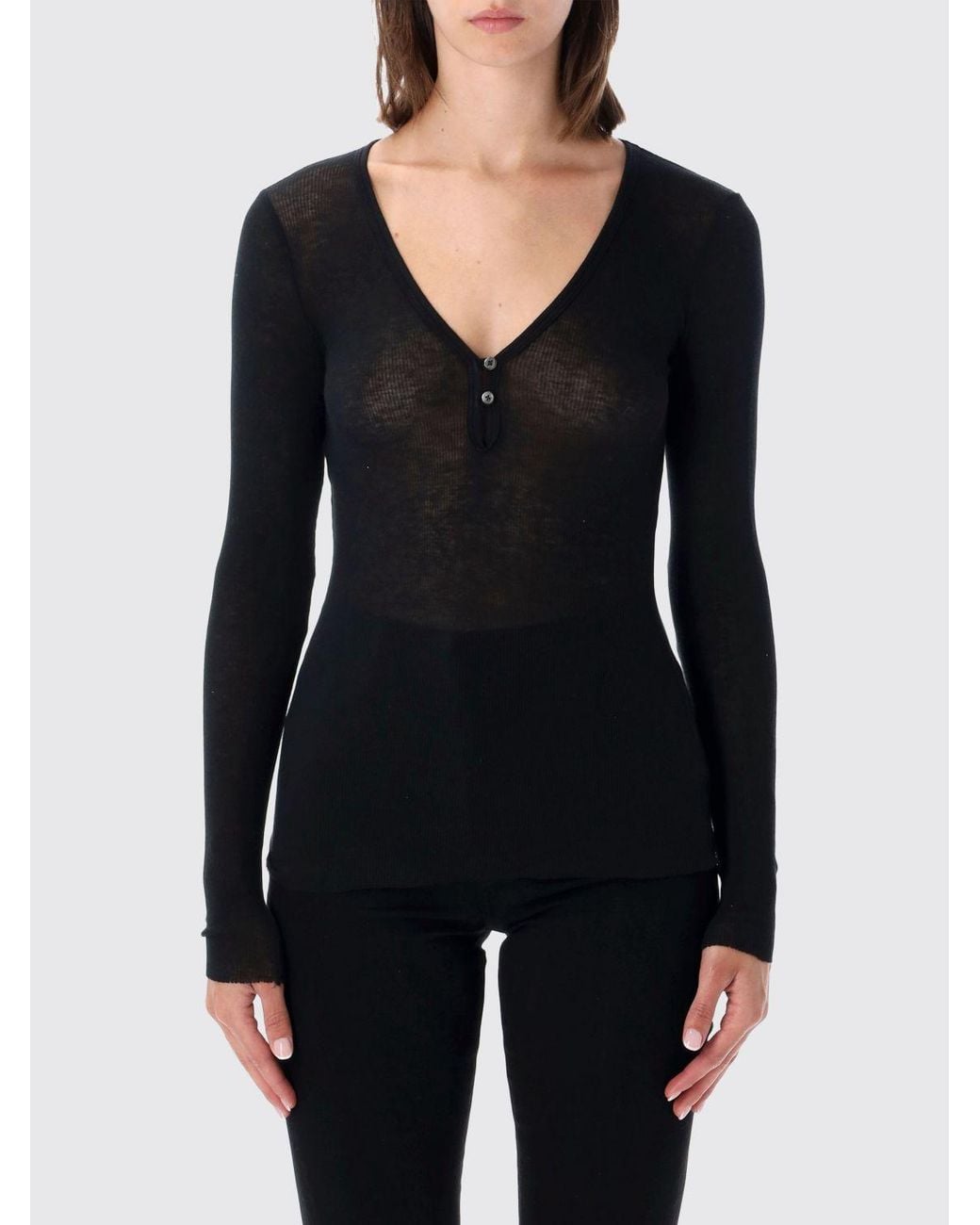 James Perse Black Slim Fit V-Neck Cardigan