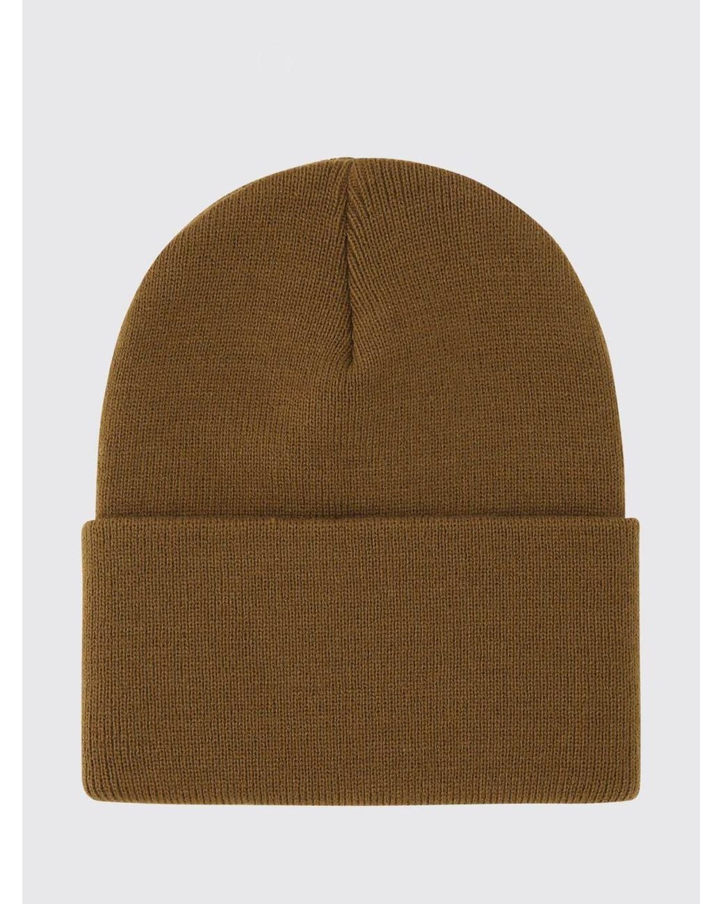 Carhartt Green Acrylic Beanie Hat With Embroidered Logo And Turn-Up for men