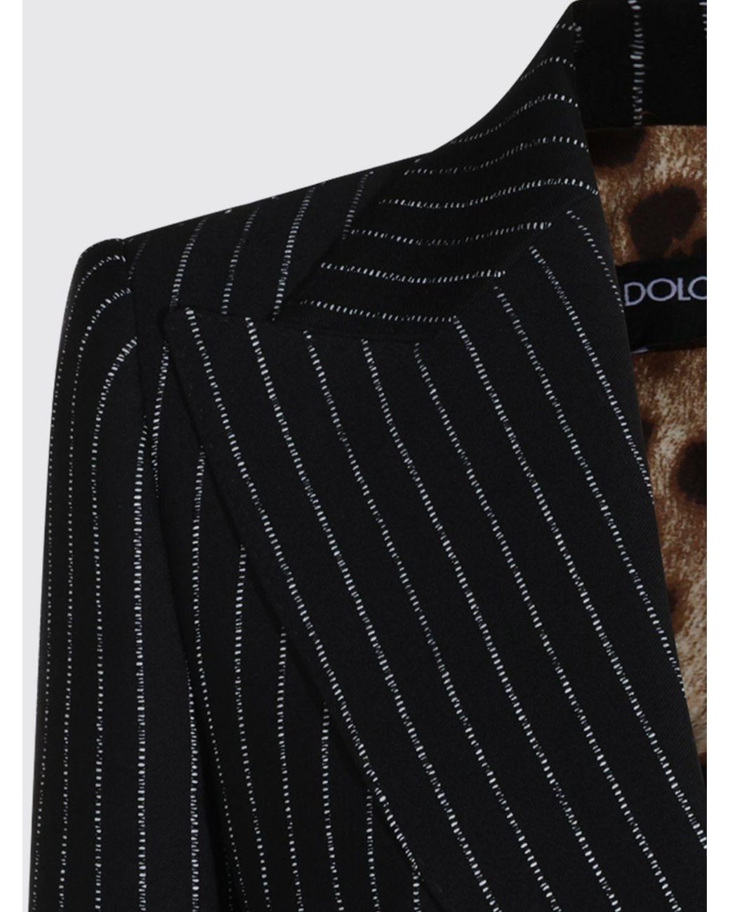 Dolce & Gabbana Black Dolce &Amp Gabbana Slim Fit Pinstriped Wool Single-Breasted Blazer With Peak Lapels