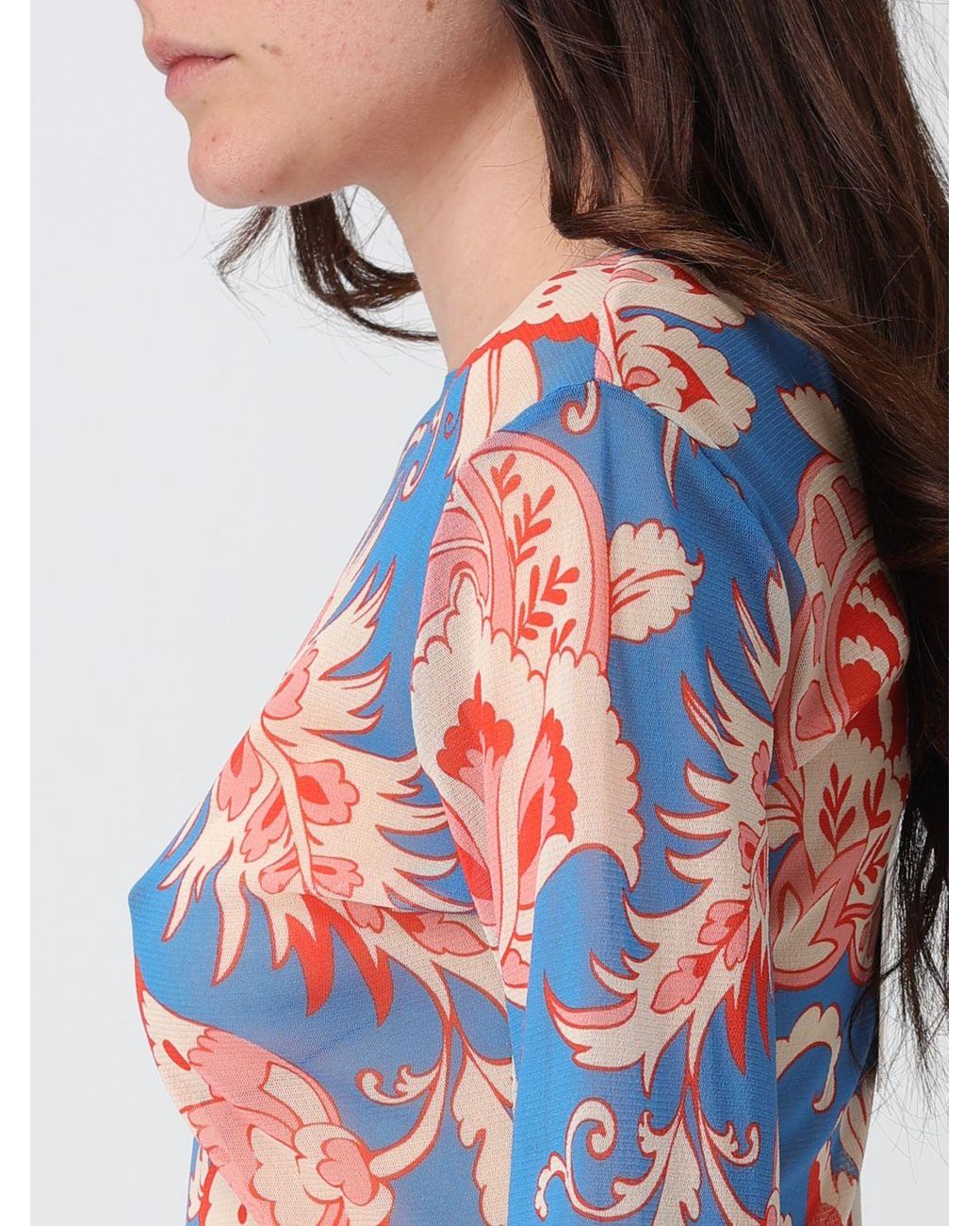 Etro Red Long-Sleeved Printed Top