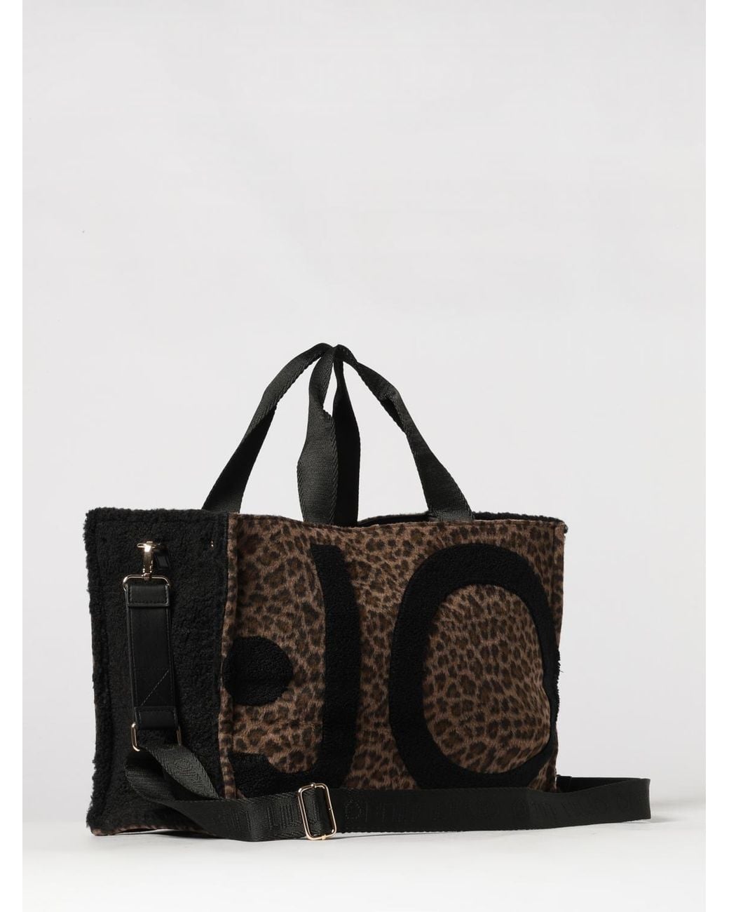 Liu Jo Black Animalier Print Polyester Tote Bag With Double Handle