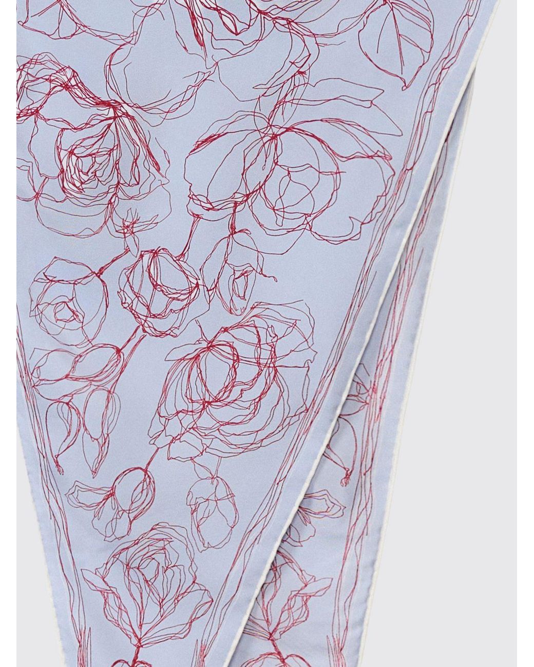 Fabiana Filippi Purple Pure Silk Foulard With Floral Print And Asymmetrical Design