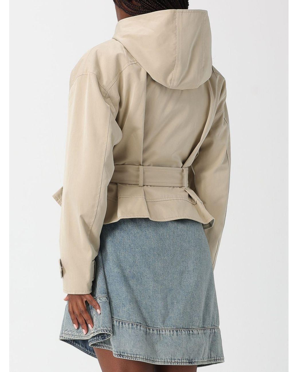 McQueen Blue Cropped Hooded Jacket