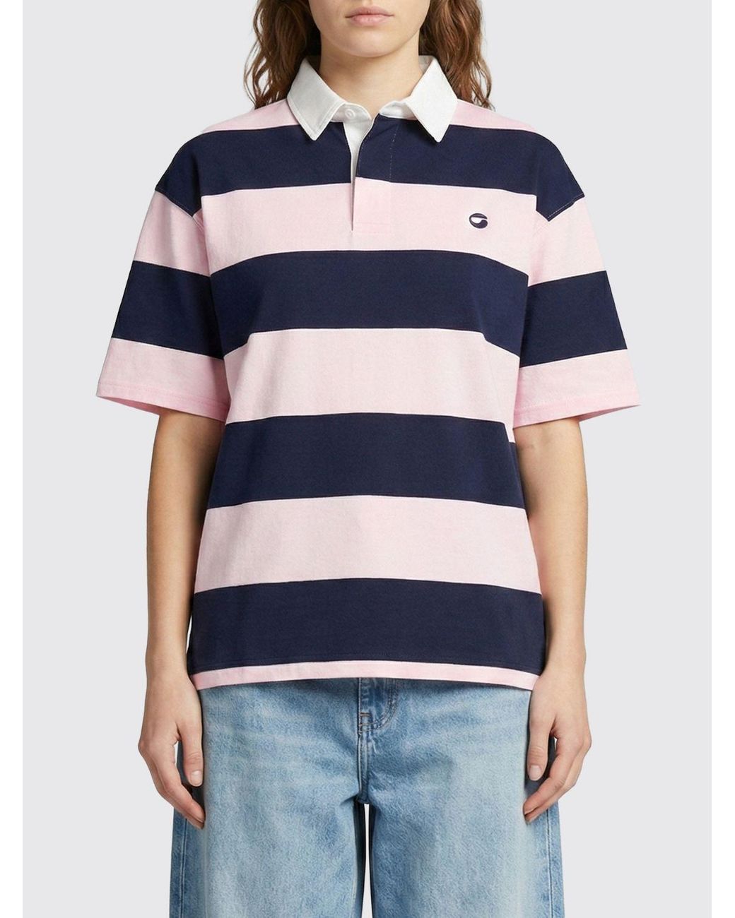 Coperni Blue Striped Organic Cotton Polo