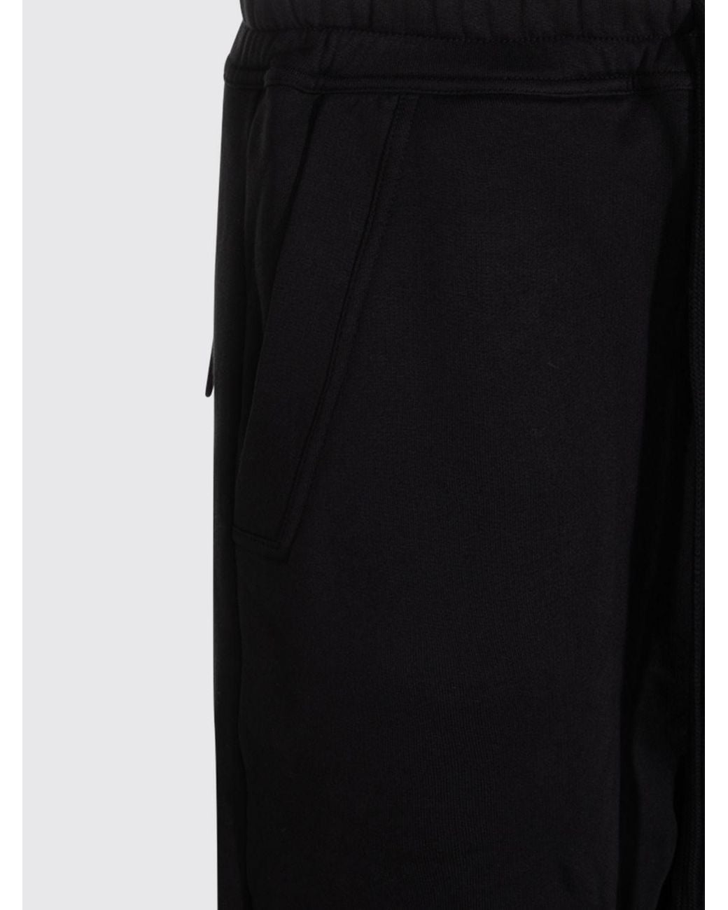 Thom Krom Black Cotton Joggers With Elasticated Drawstring Waist for men