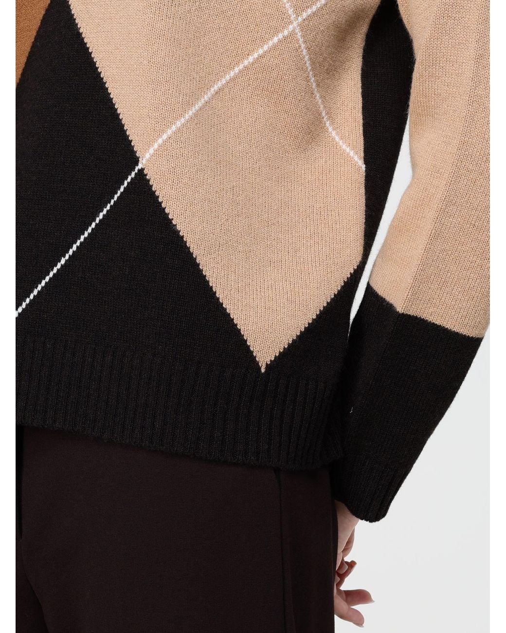 Kangra Black Argyle Wool Crewneck Jumper